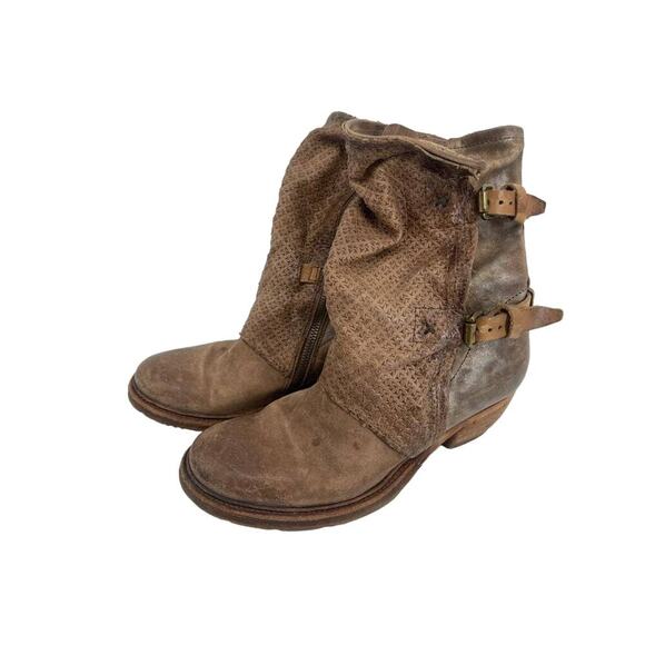 A.S. 98 Distressed Brown Leather Combat Boots 39 - Picture 1 of 16